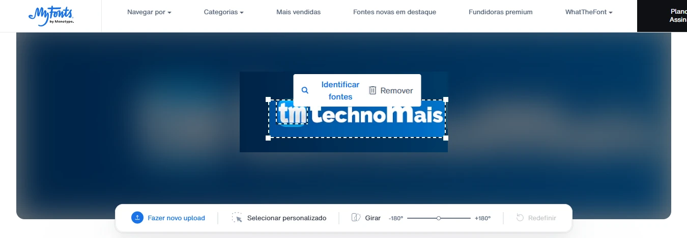 Imagem inserida no WhatTheFont