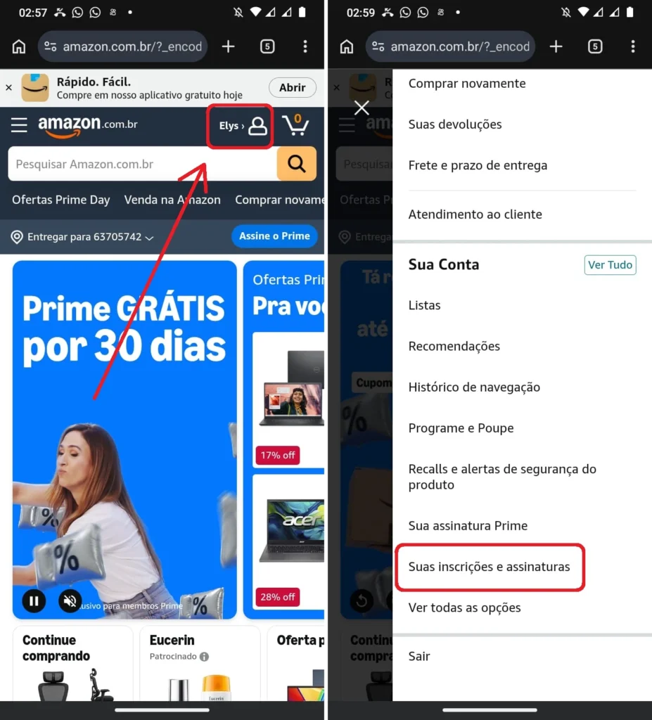 Como cancelar Amazon Music pelo celular